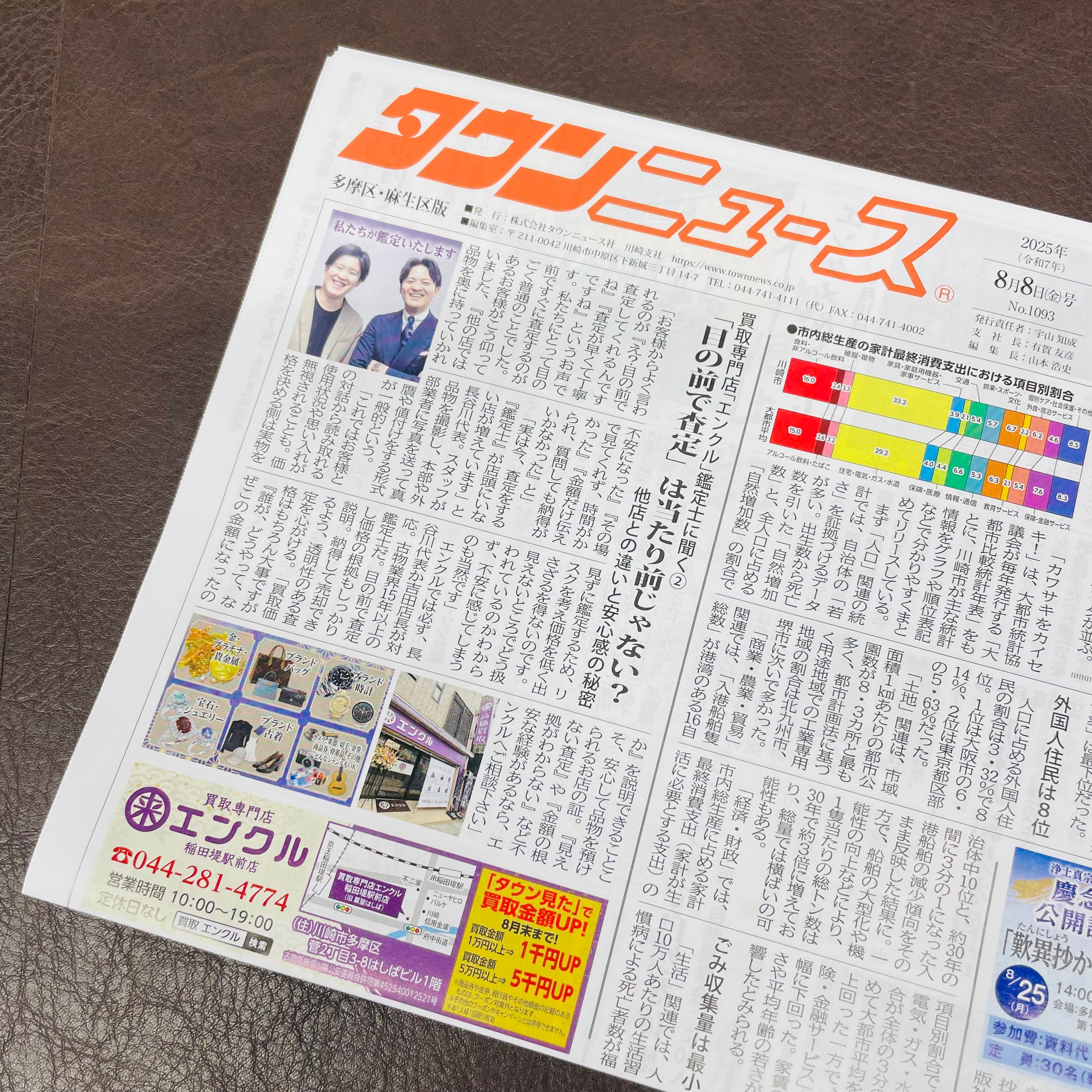 【タウンニュースに掲載されました!】エンクルが選ばれる理由と、他店との違いの秘密【川崎市多摩区・買取専門店エンクル稲田堤駅前店】